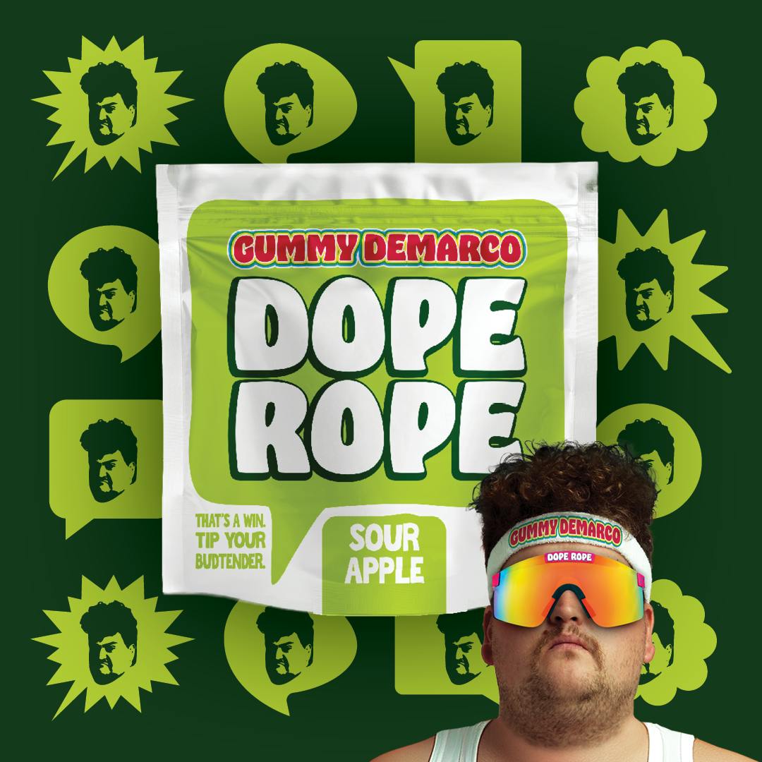 DOPE ROPE | Sour Apple Smash | 200MG | Premium Gummy Rope at Mood Cannabis Company - Center Line