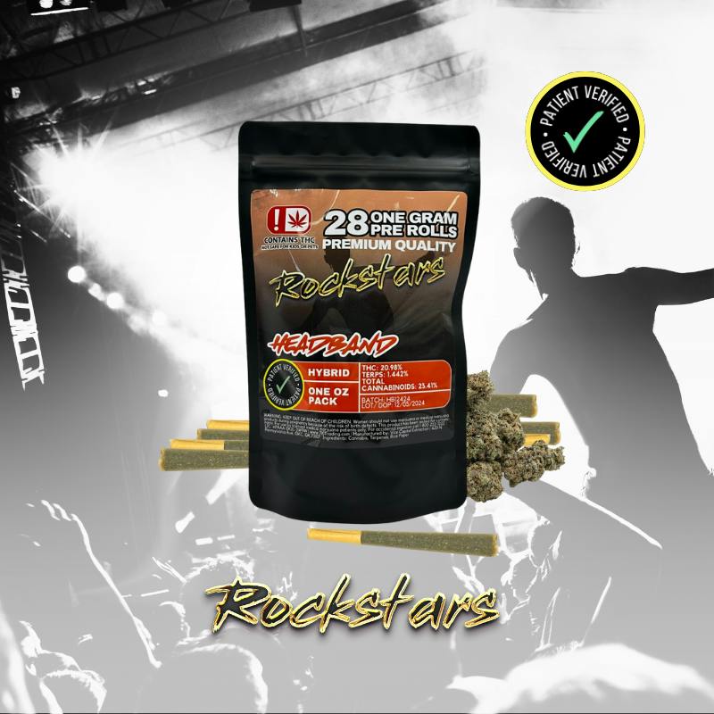 Rockstars - 28g Pre Roll Pack - Headband