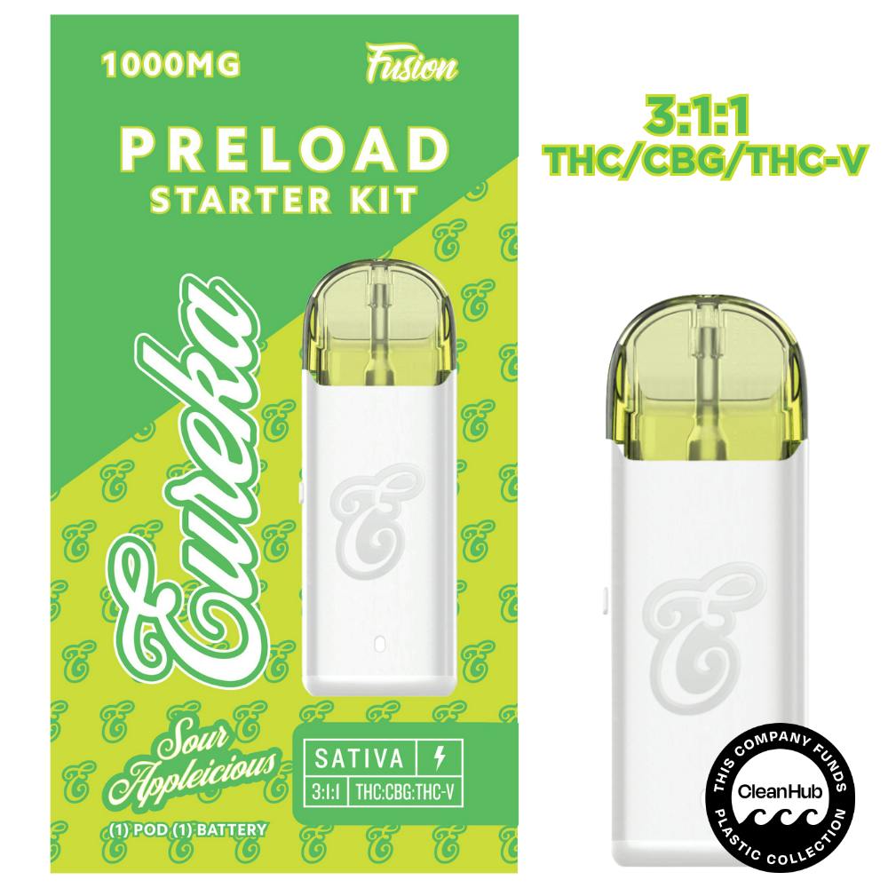 PRELOAD Starter Kit - 1g FUSION - Sour Appleicious (3:1:1 THC/CBG/THCV) by EUREKA