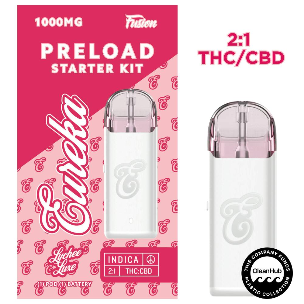 PRELOAD Starter Kit - 1g FUSION - Lychee Lux (2:1 THC/CBD) - EUREKA