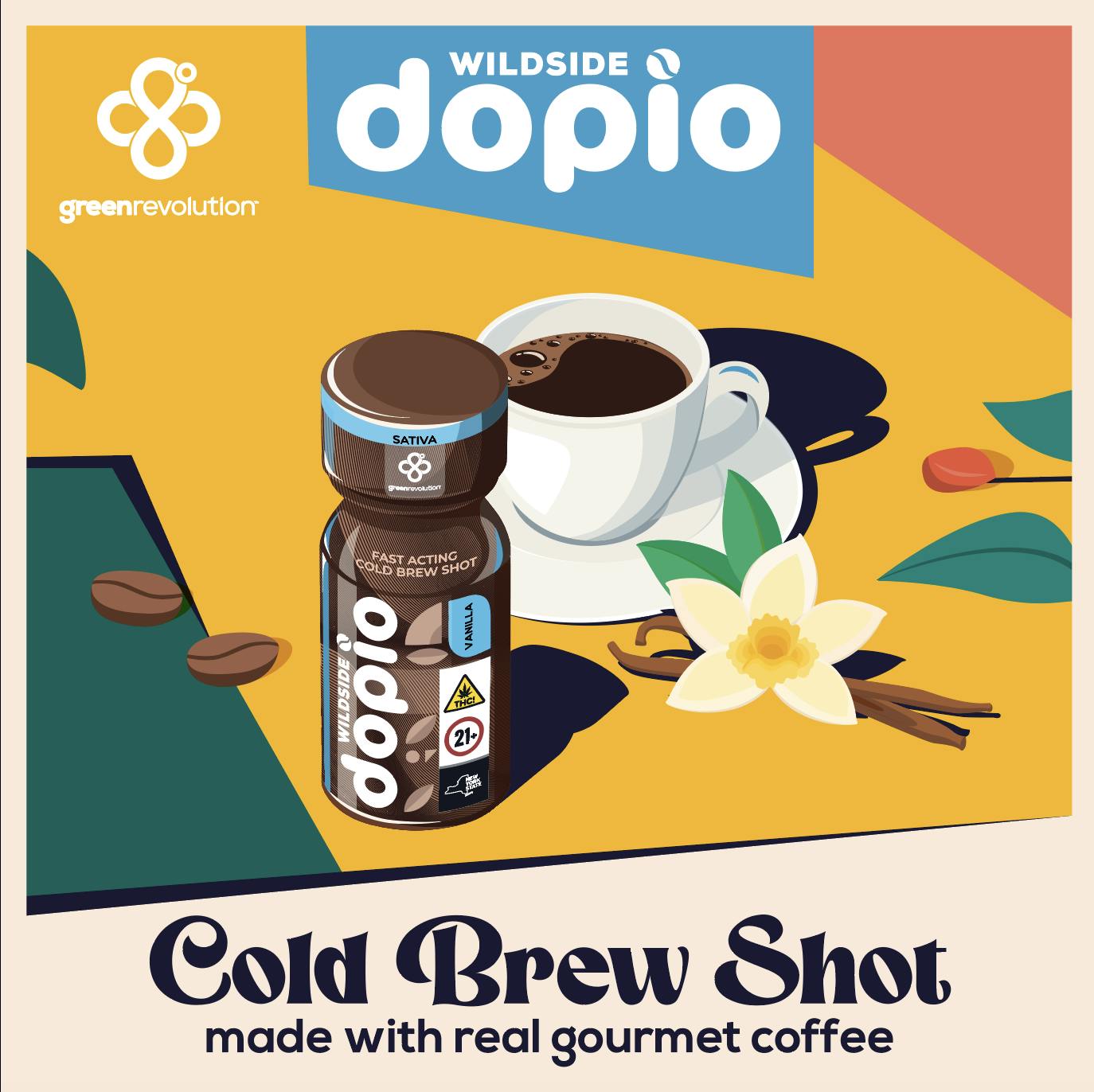 WildSide Max Shots | 1:1 THC:CBG Dopio Cold Brew Shot [2oz]