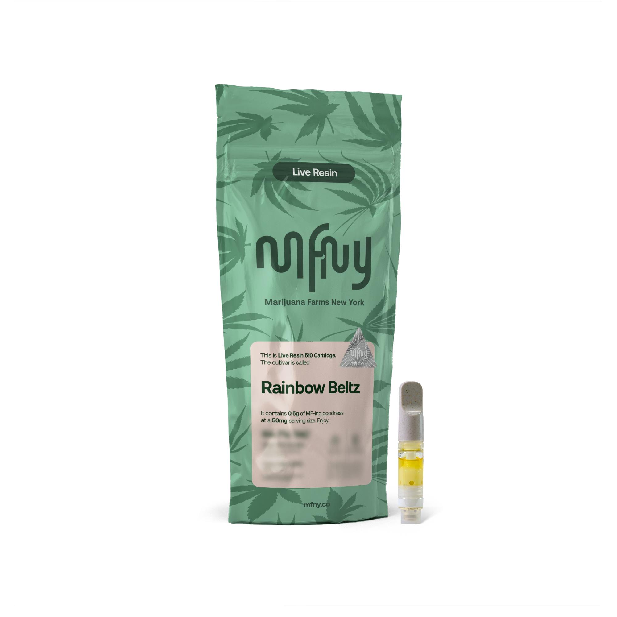 Rainbow Beltz 2.0 Live Resin 510 Vape Cart | 0.5g by MFNY