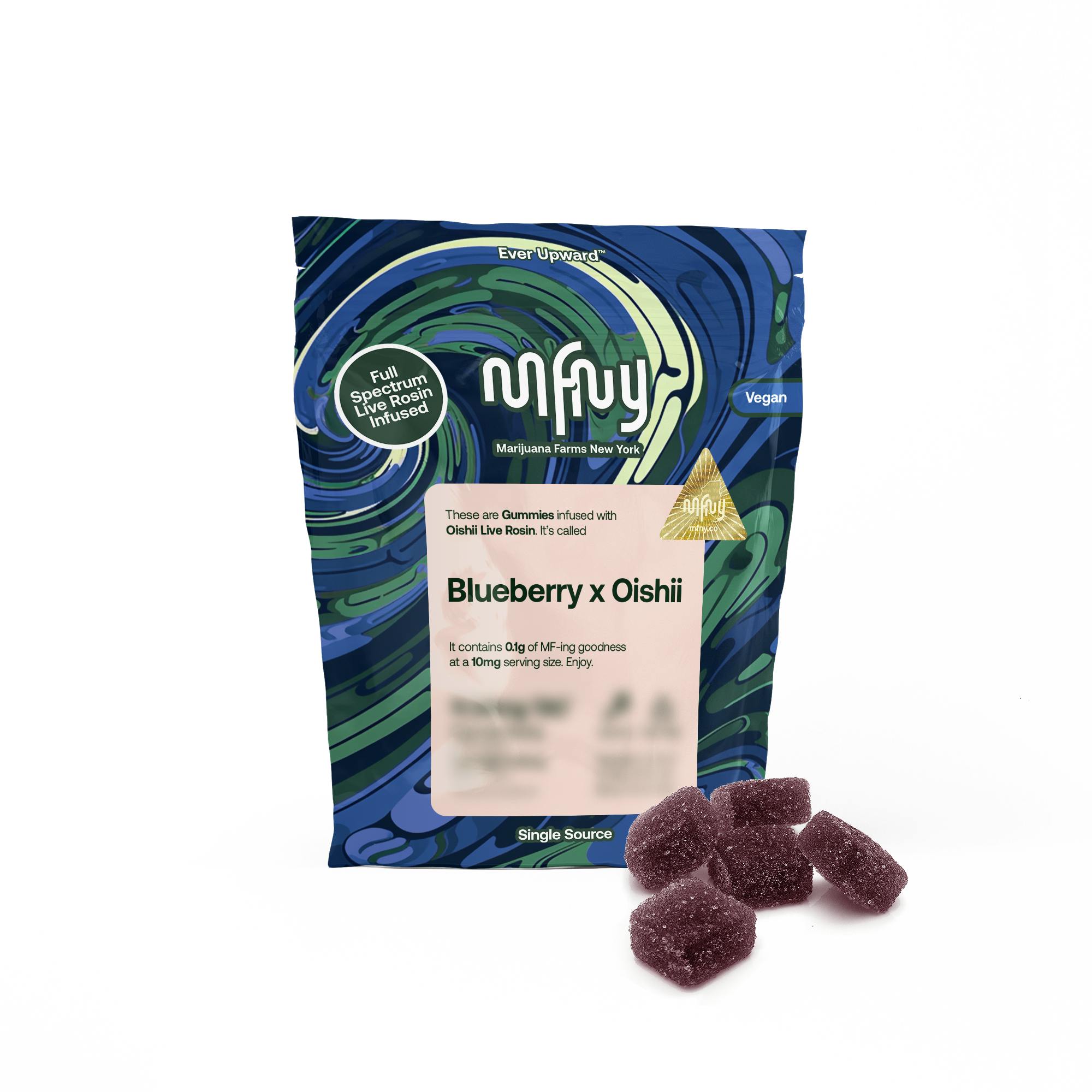 Blueberry x Oishii Live Rosin Gummies | 100mg 10pk