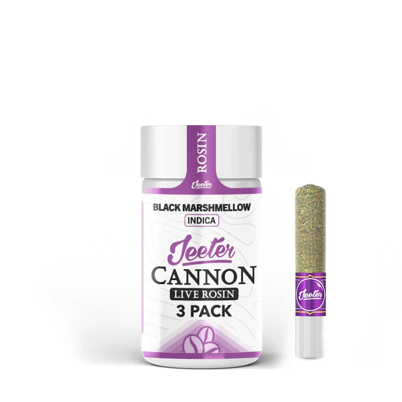 Jeeter Black Marshmellow · Live Rosin Cannons · Infused Minis · 0.5g ea · 3pk, Infused Pre-Rolls