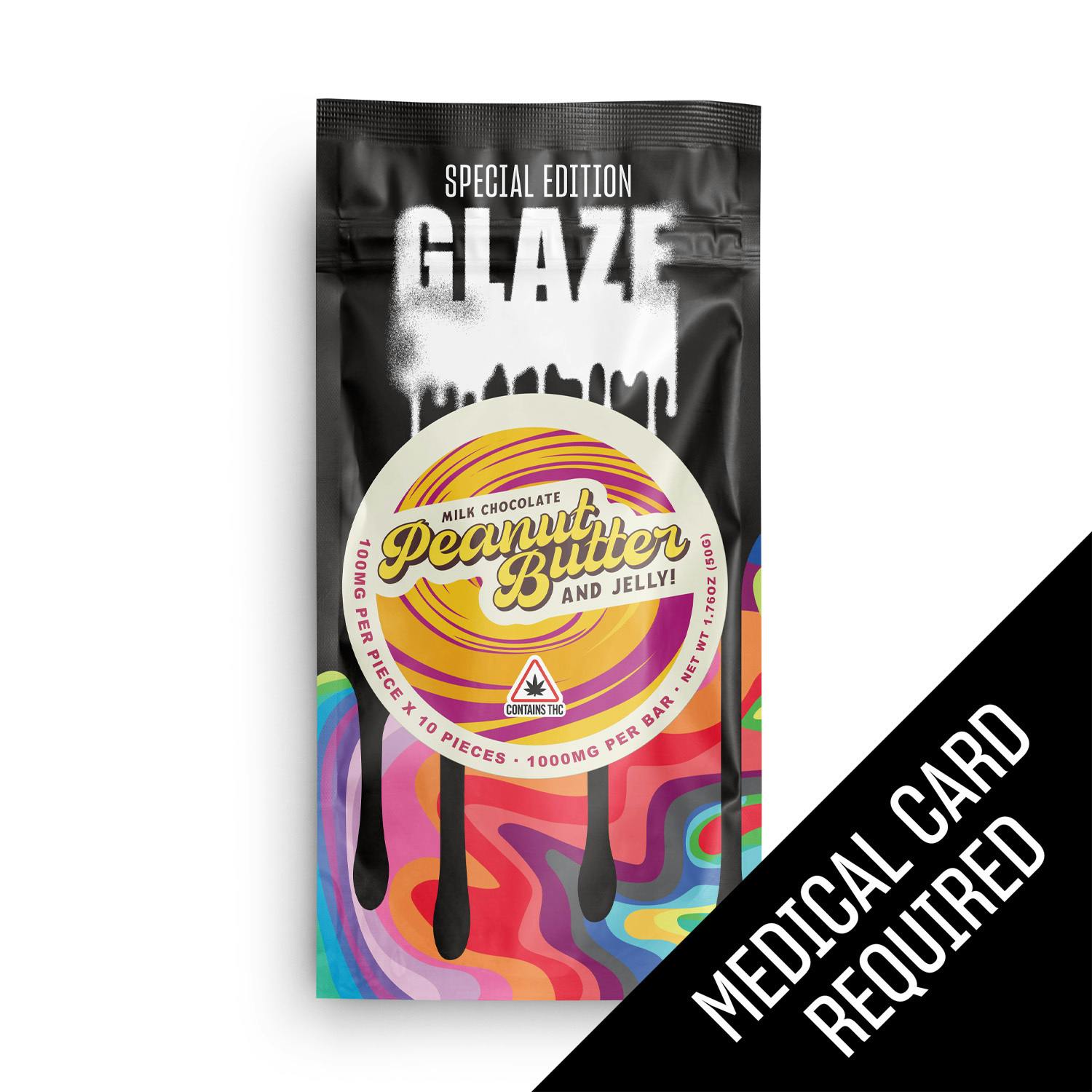 Glaze | Peanut Butter and Jelly Milk Chocolate Bar | 1000mg by Glaze