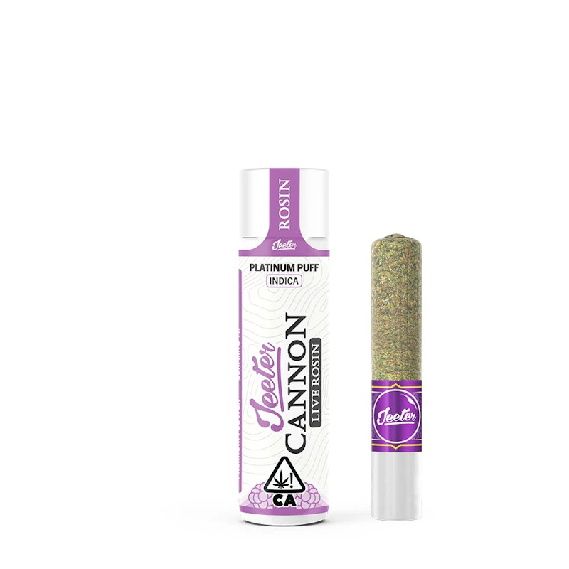 Jeeter Platinum Puff · Live Rosin Cannon · Infused Joint · 1.3g, Infused Pre-Rolls