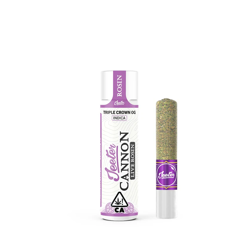 Jeeter Triple Crown OG · Live Rosin Cannon · Infused Joint · 1.3g, Infused Pre-Rolls