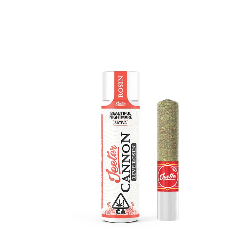 Jeeter Beautiful Nightmare · Live Rosin Cannon · Infused Joint · 1.3g, Infused Pre-Rolls