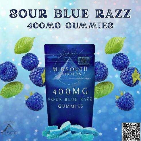 Sour Blue Razz Gummies | 400mg | 10ct | 40mg/ea