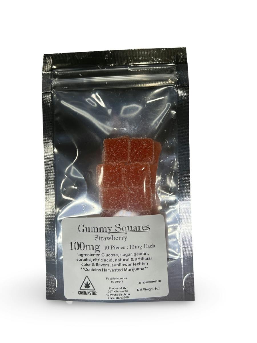 100mg Strawberry Hash Rosin Gummies - 207 Kitchen by Indico