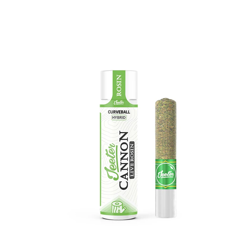 Jeeter Curveball · Live Rosin Cannon · Infused Joint · 1.3g, Infused Pre-Rolls