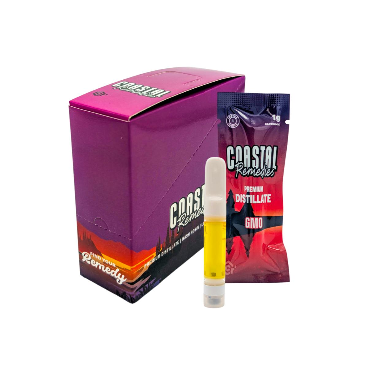 GMO | 1g Distillate Cartridge | Coastal Remedies at Kind Acres Farm (Medical)
