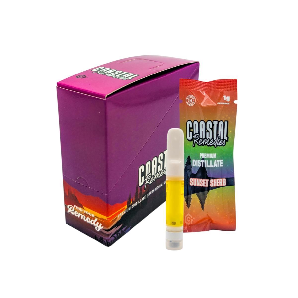 Sunset Sherbet | 1g Distillate Cartridge | Coastal Remedies at Kind Acres Farm (Medical)