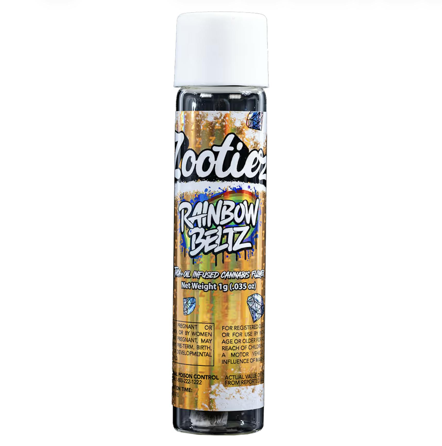 Zootiez 1g Infused Pre-Roll (EXTRA STRENGTH) - Rainbow Beltz by Zootiez