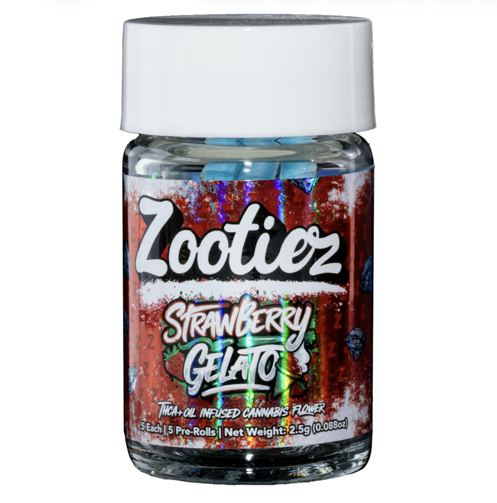 Zootiez 0.5g Pre-Roll 5-pack (EXTRA STRENGTH) - Strawberry Gelato