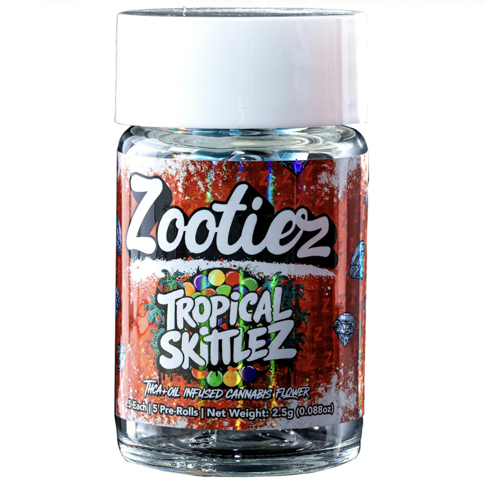 Zootiez 0.5g Pre-Roll 5-pack (EXTRA STRENGTH) - Tropical Skittlez by Zootiez