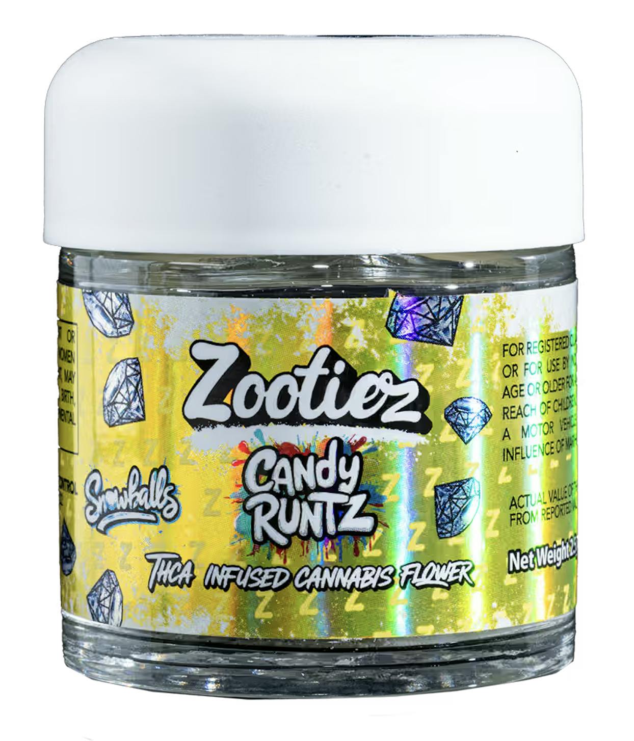 Zootiez 2.5g Infused Snowball Buds Jar (EXTRA STRENGTH) - Candy Runtz