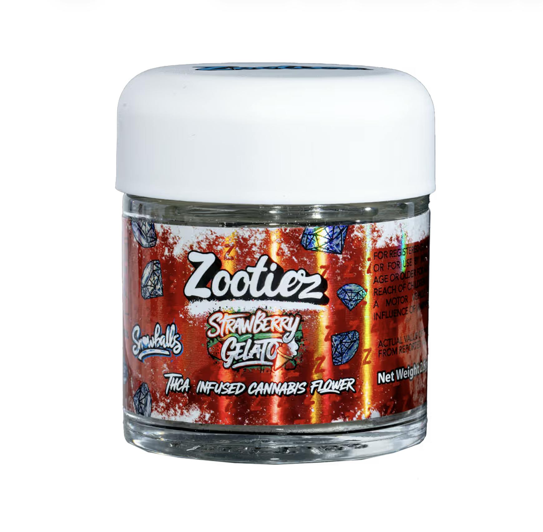 Zootiez 2.5g Infused Snowball Buds Jar (EXTRA STRENGTH) - Strawberry Gelato