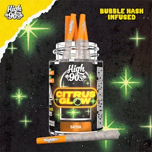 HIGH 90'S - High 90's - Citrus Glow 35% - 0.5g High Fives Bubble Hash Infused Pre-Rolls 5pk