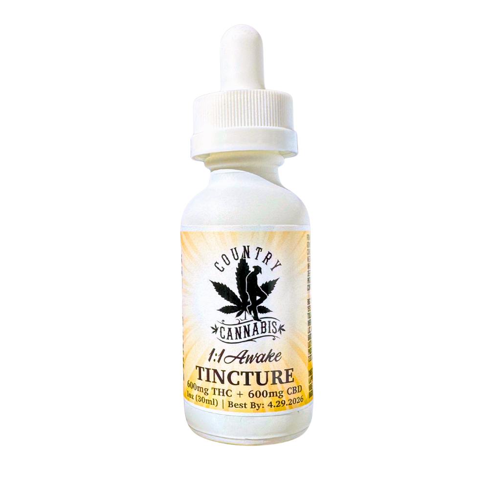 Awake Tincture | 30ML | (600MG THC + 600MG CBD) | 1:1 | Sugar-Free