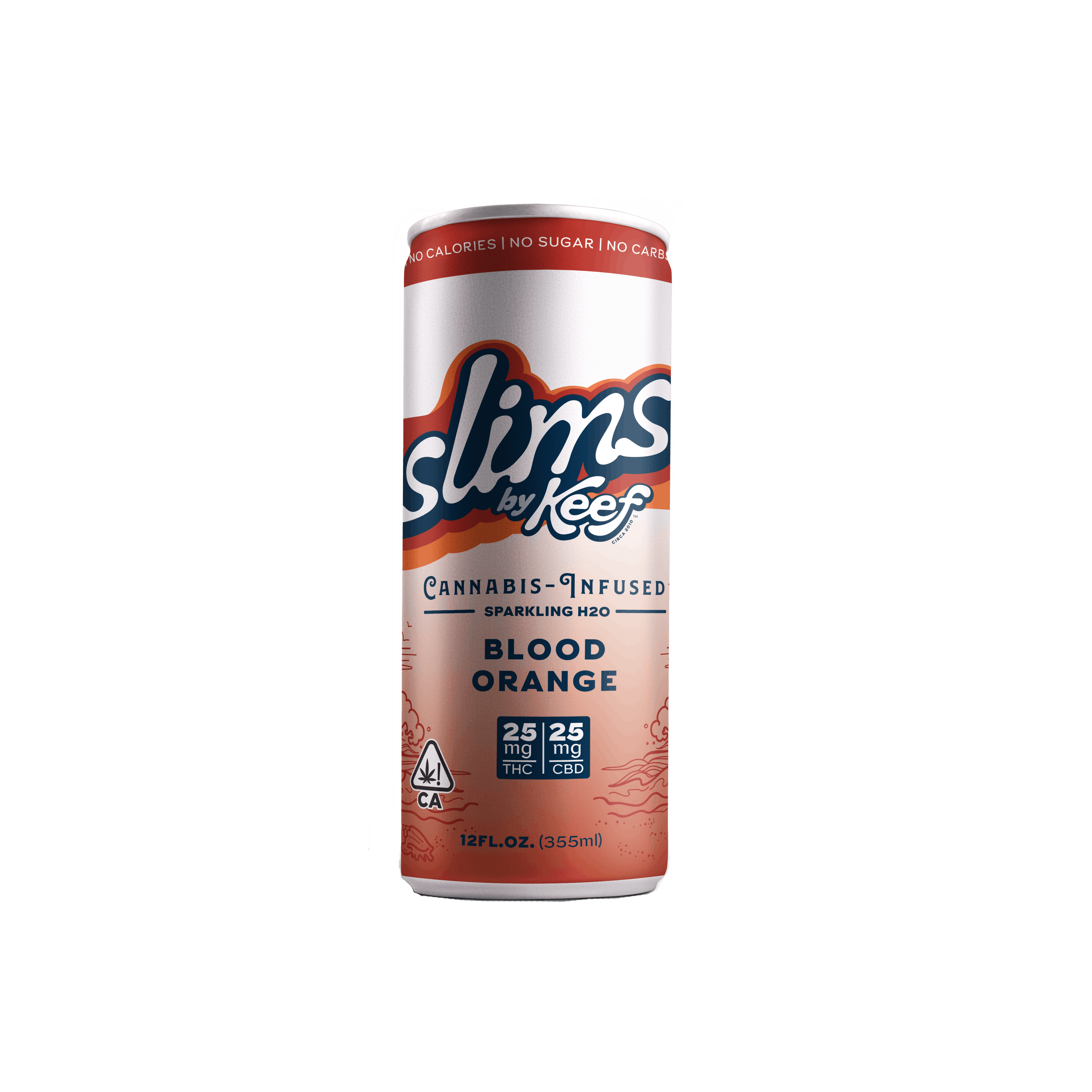 Blood Orange Slims 1:1 | 25mg:25mg Infused Sparkling Water | Keef