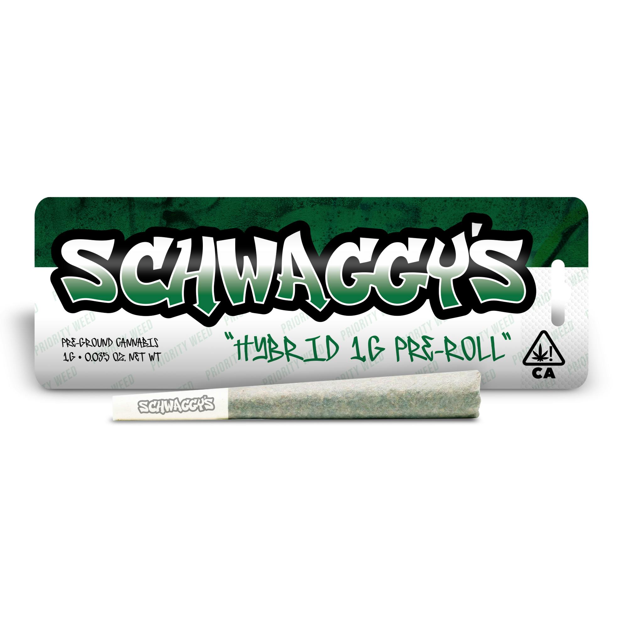 Schwaggy's Pre-Roll 1.0g Hybrid Blend at Tahoe Wellness Cannabis Consumption Lounge