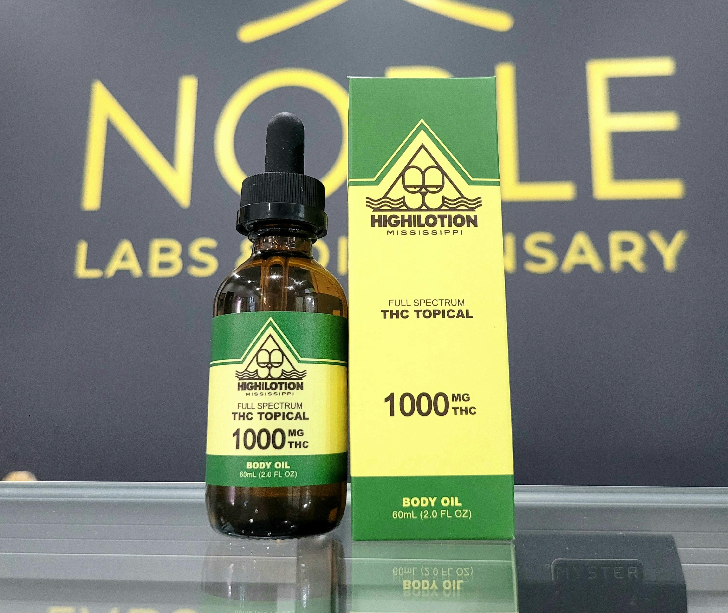 Noble Labs - High Lotion Body Oil - 1000mg THC at DABBS Cannabis Dispensary