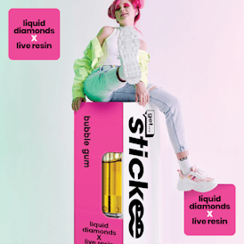 STICKEE | Bubblegum | 1G | Liquid Diamonds + Live Resin 510 Vape Cart