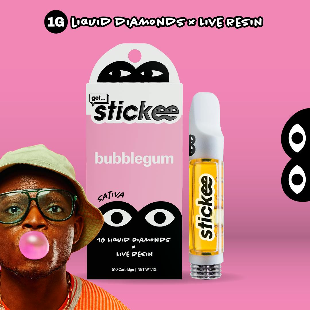 STICKEE | Bubblegum | 1G | Liquid Diamonds + Live Resin 510 Vape Cart