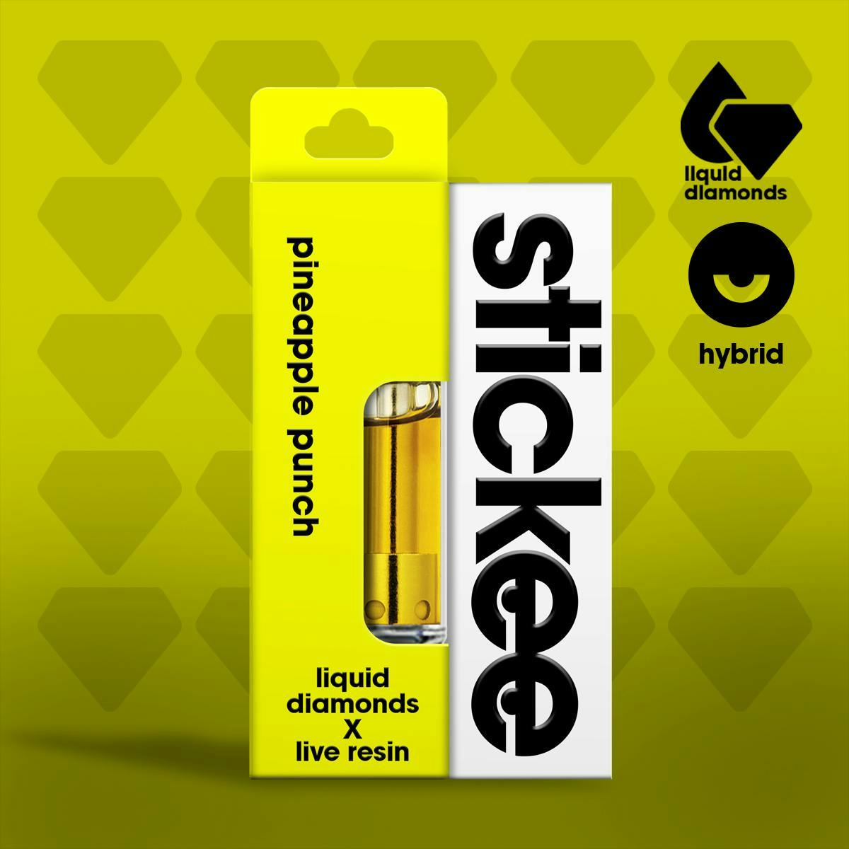 STICKEE Pineapple Punch | Diamonds + Live Resin Cartridge | 1G by Detour