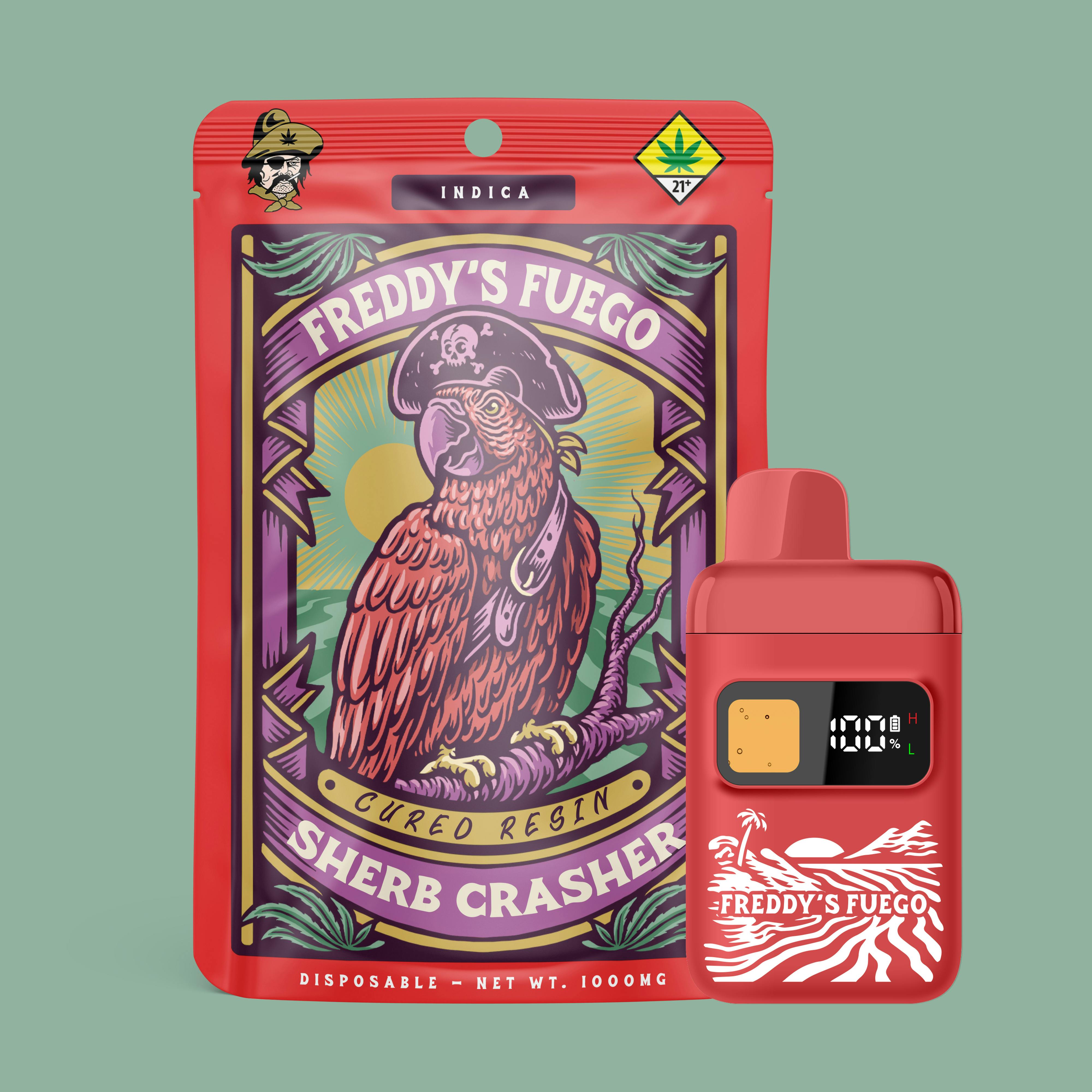freddy's fuego disposable vape Sherb Crasher - Cured Resin Disposable