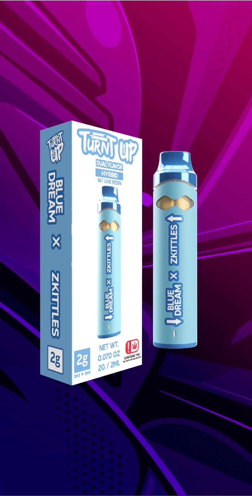 Turnt Up - 2g Disposable - Blue Dream x Zkittles by 710Trading