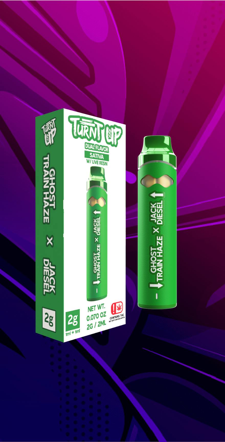 Turnt Up - 2g Disposable - Ghost Train Haze x Jack Diesel by 710Trading