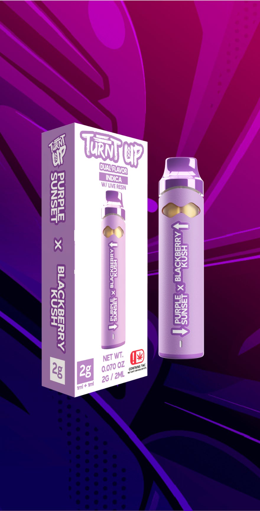 Turnt Up - 2g Disposable - Purple Sunset x Blackberry Kush by 710Trading