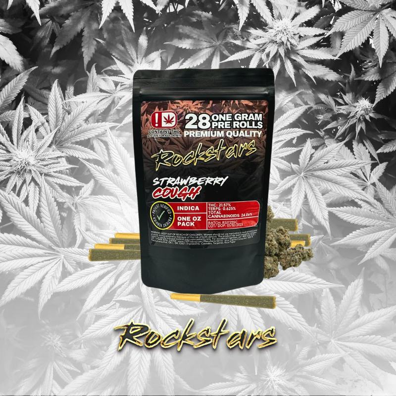 Rockstars - 28g Pre Roll Pack - Strawberry Cough