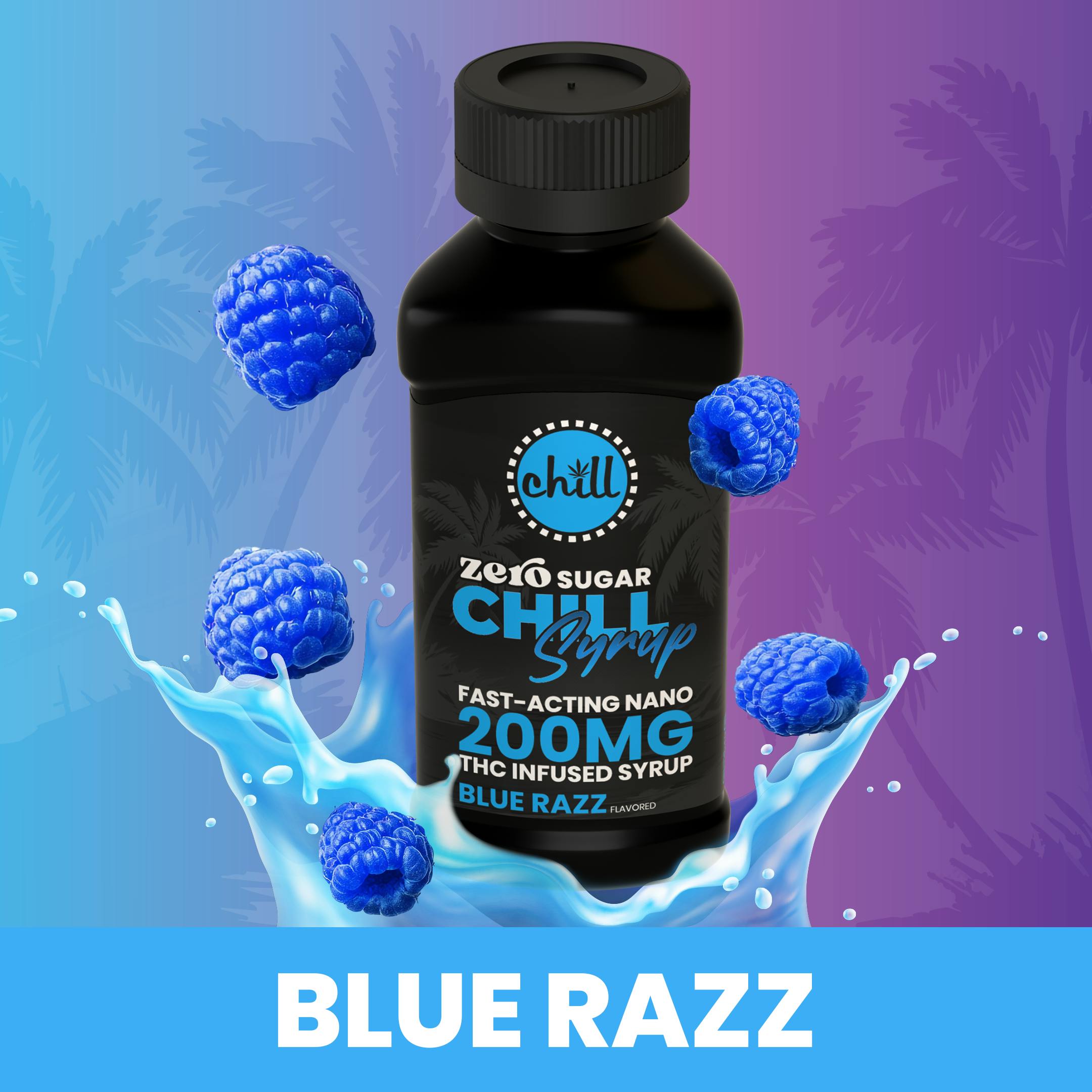 Blue Razz | ZERO Sugar 200mg THC Syrup | Chill Medicated | REC