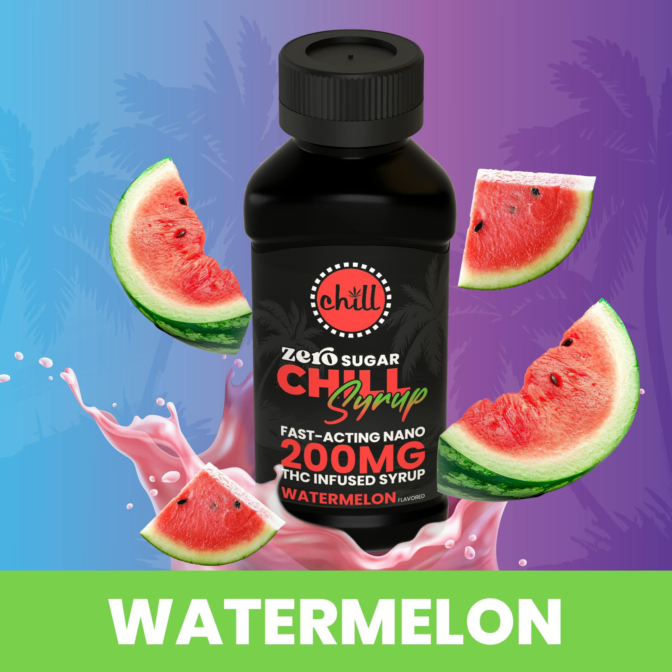 Watermelon | ZERO Sugar 200mg THC Syrup | Chill Medicated | REC