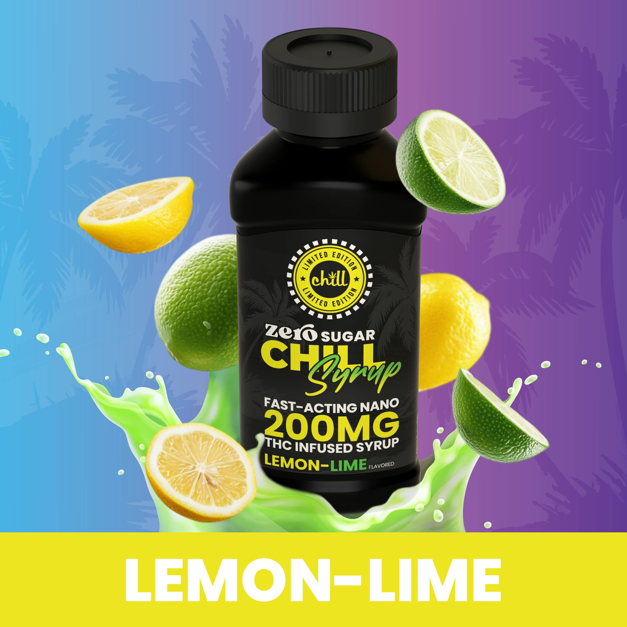 Lemon-Lime | ZERO Sugar 200mg THC Syrup | Chill Medicated | REC by Chill Medicated