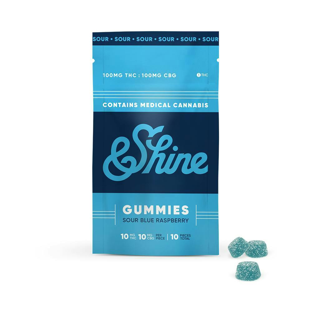 &Shine | 10pk Gummies | Sour Blue Raspberry - &SHINE