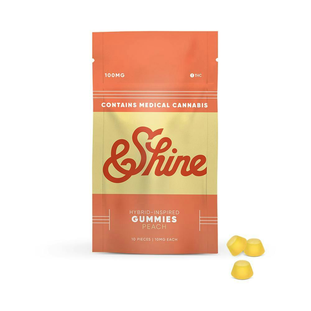 &Shine | 10pk Gummies | Peach - 100mg