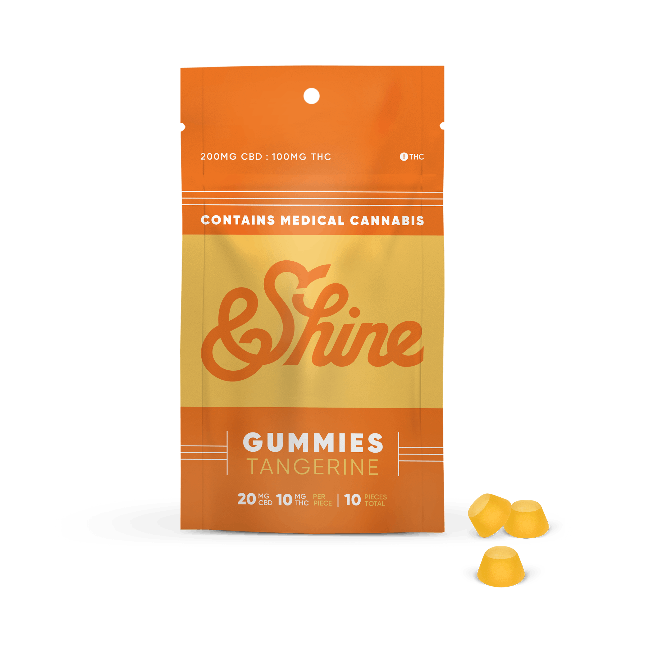 &Shine | 10pk Gummies | Tangerine - THC:CBD 1:2 at RISE Dispensary