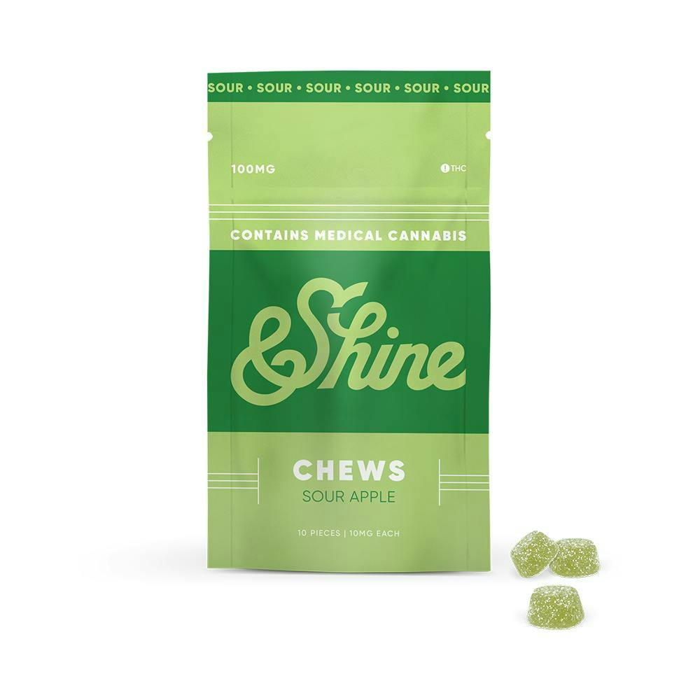 &Shine | 10pk Chews | Sour Apple at RISE Dispensary