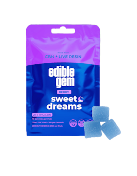 Edible Gem - Sweet Dreams 2:1 - CBN - Live Resin Gummies - Berry
