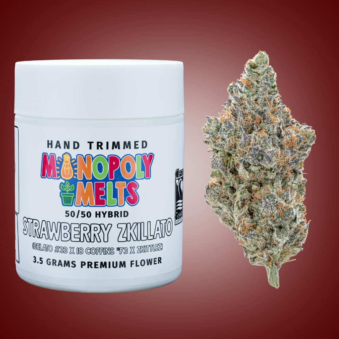 3.5G Strawberry Zkillato Flower by Monopoly Melts