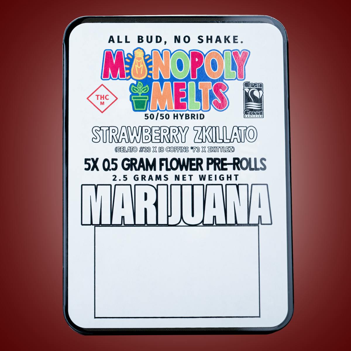 Strawberry Zkillato | Prerolls 0.5G (5 Count) - Monopoly Melts