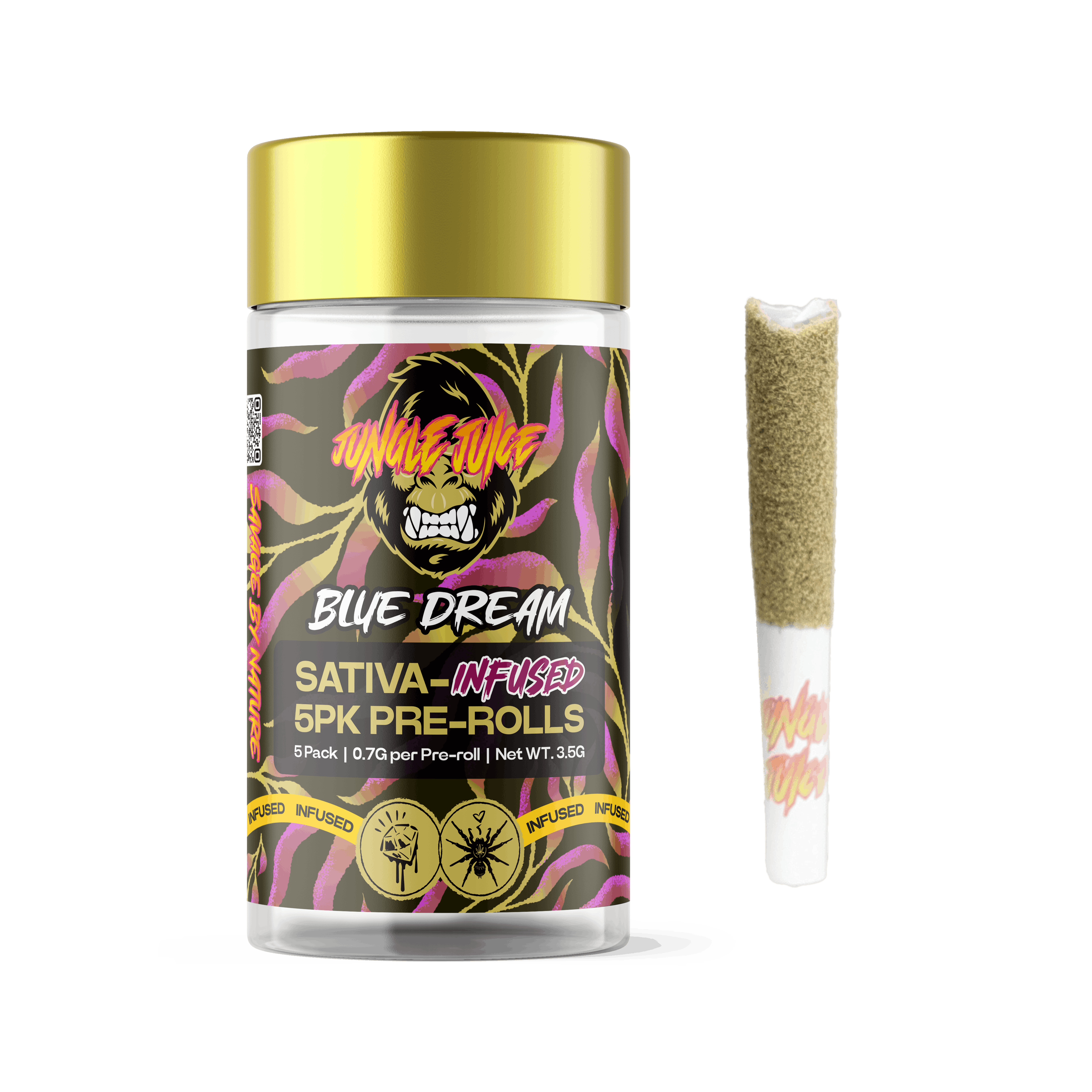 Blue Dream | Infused Joints | 0.7g each | 5pk by Jungle Juice