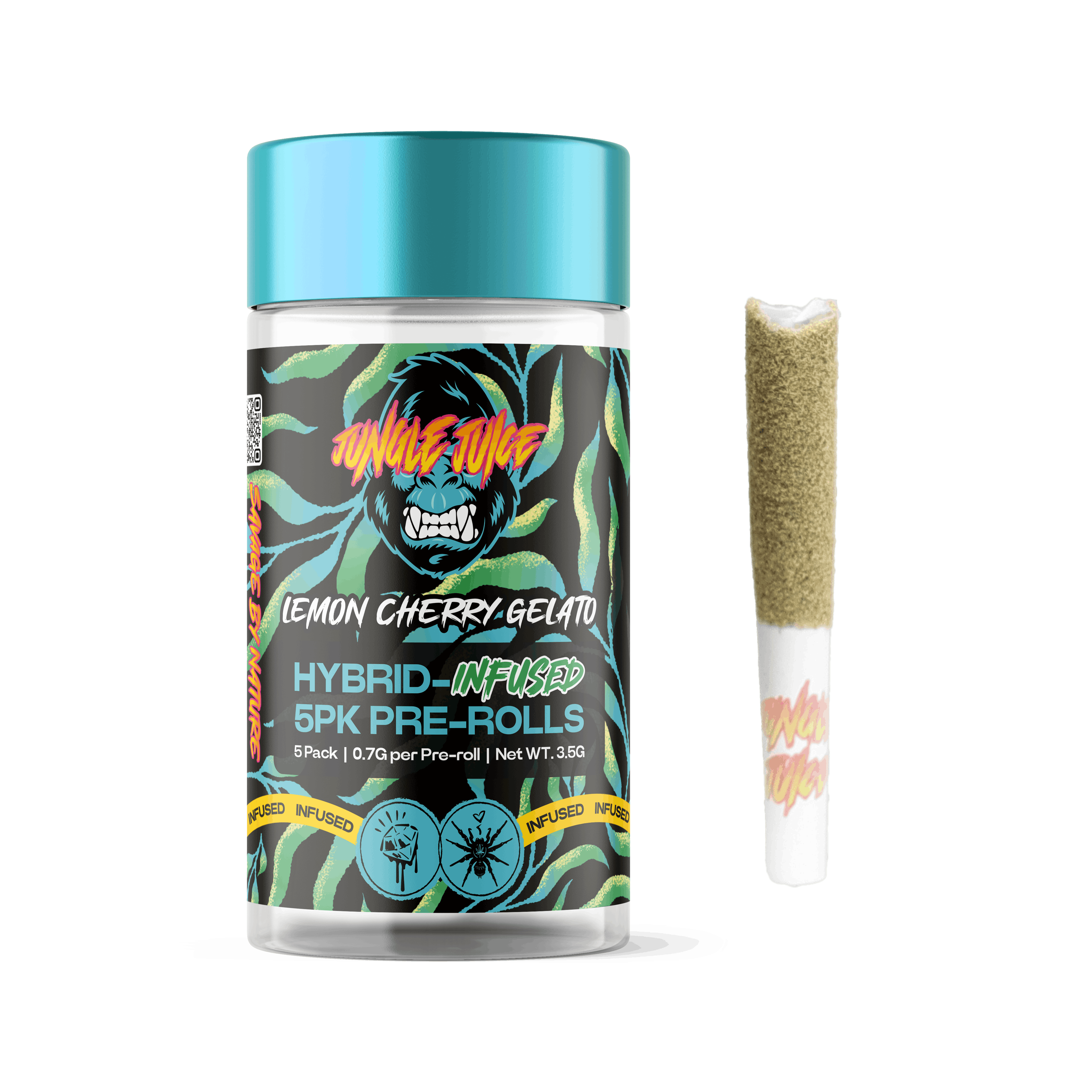 Lemon Cherry Gelato | Infused Joints | 0.7g each | 5pk by Jungle Juice