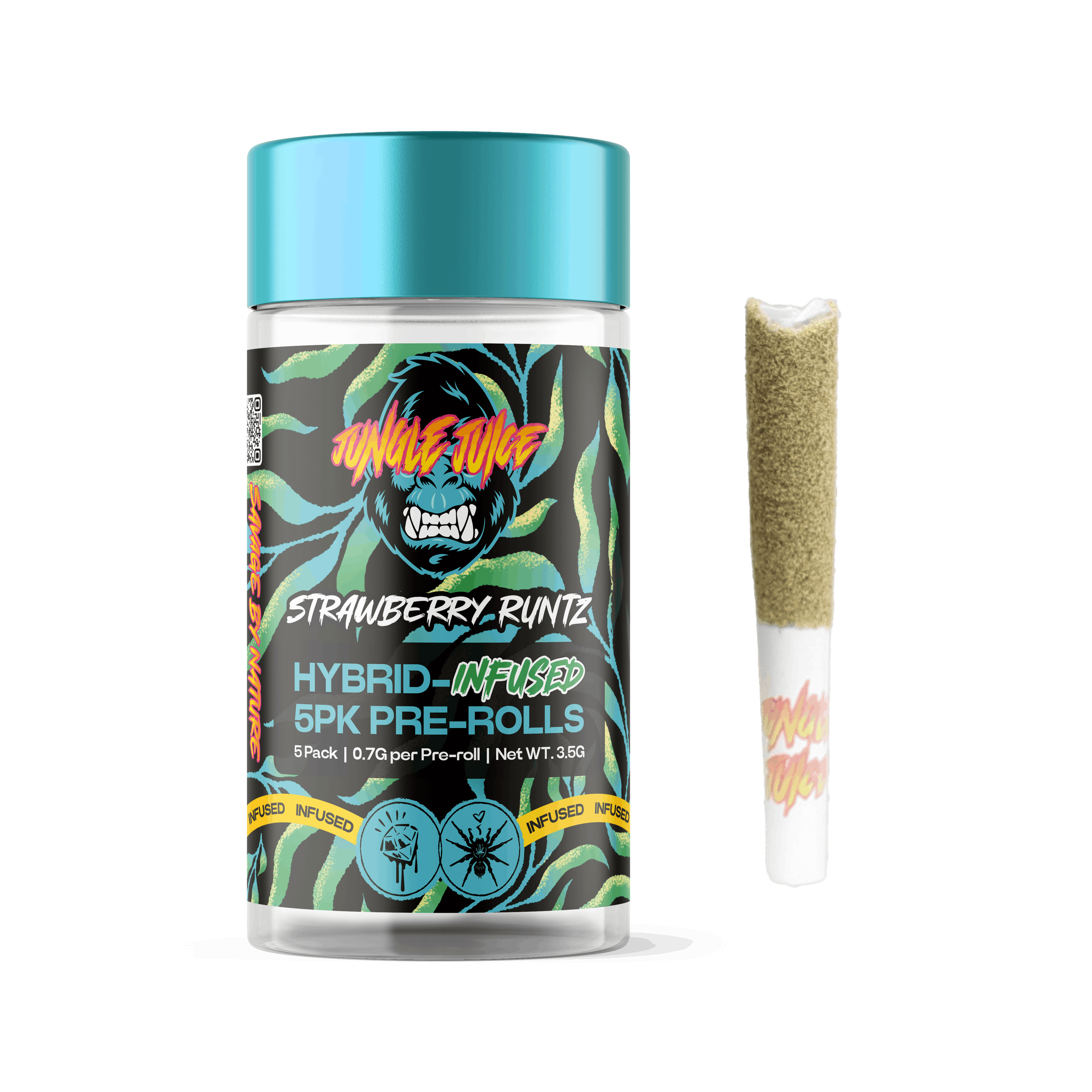 Strawberry Runtz | Infused Joints | 0.7g each | 5pk by Jungle Juice