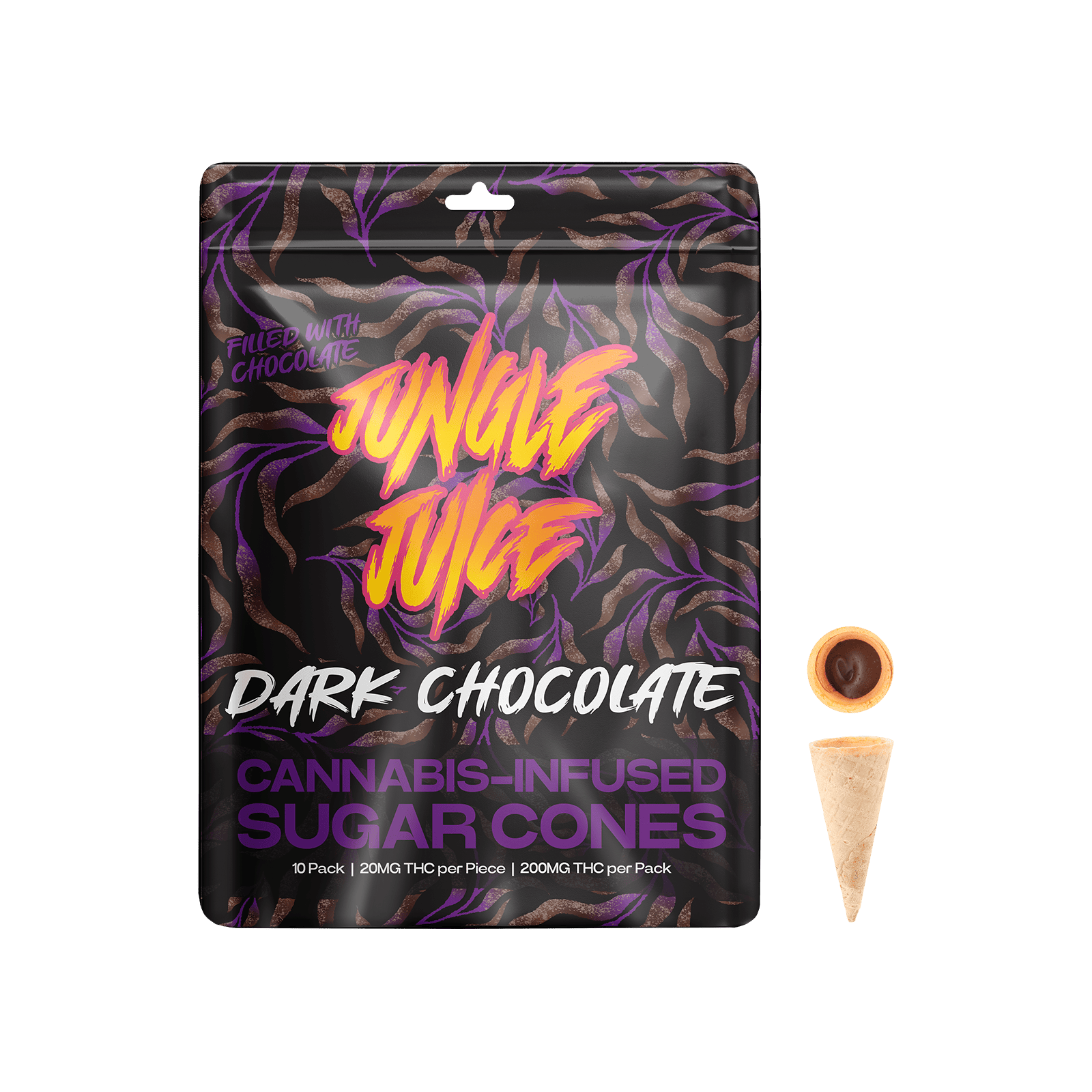 Dark Chocolate Sugar Cones | 200mg | 10ct | 20mg/ea by Jungle Juice