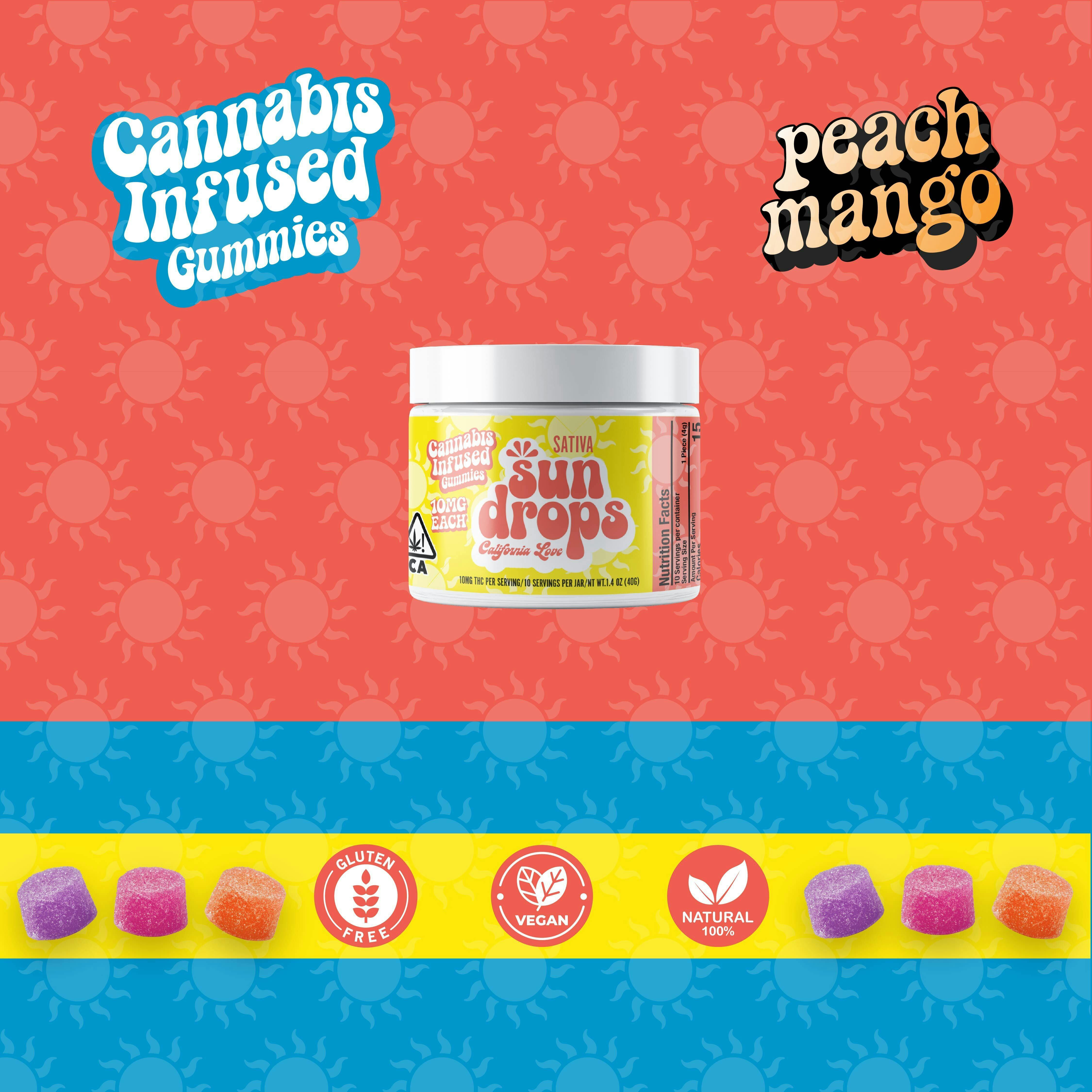 Sundrops | Peach Mango | 10MG ea. 100MG per pkg